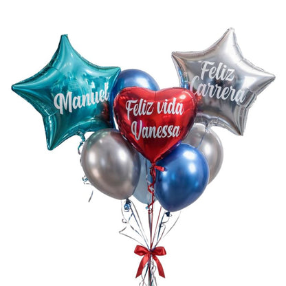 Globo con Nombre o Mensaje -  Corazón o Estrella