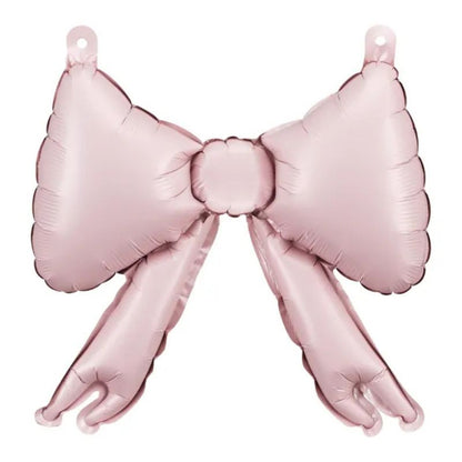Pack de globos foil moños rosa empolvado inflados