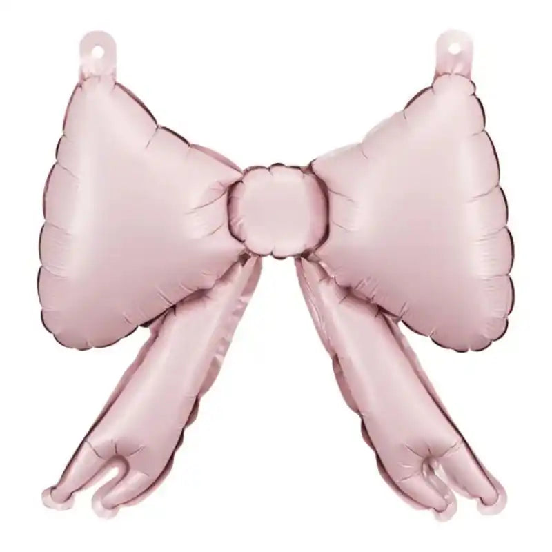 Pack de globos foil moños rosa empolvado inflados