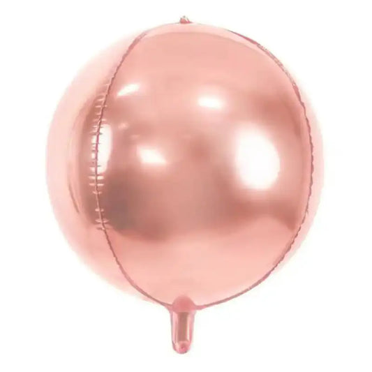 Globo Metálico Redondo Rosa Gold 50x40 cm | Apto Aire y Helio - Narosa Sweet Party Barcelona