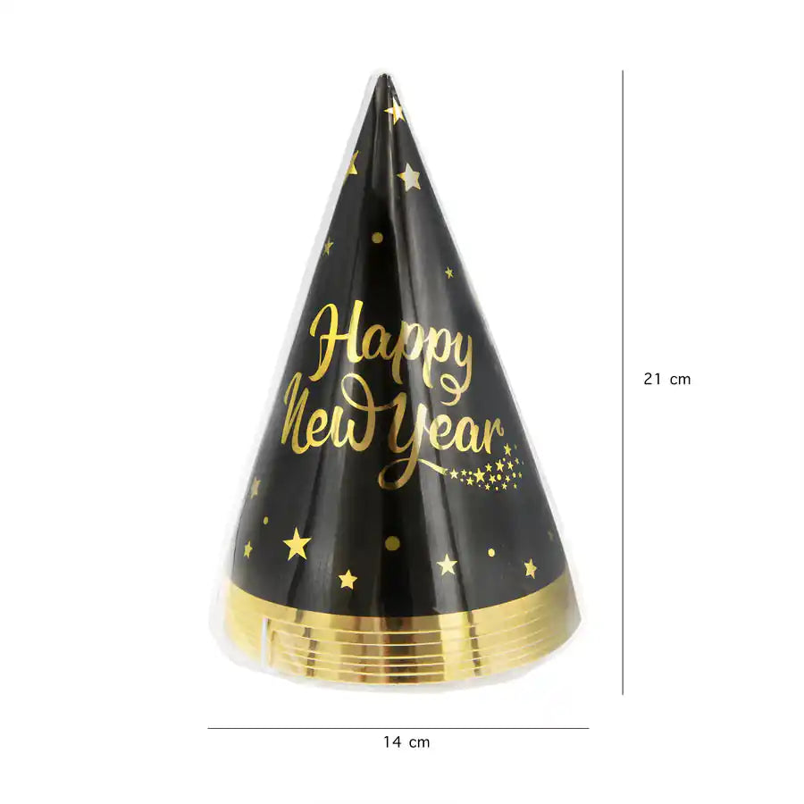 Gorros de Fiesta Happy New Year - 6 Piezas - Narosa Sweet Party Barcelona
