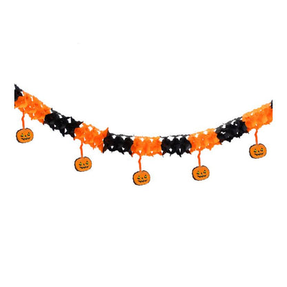 Guirnalda Halloween calabazas naranja y negro 3 m