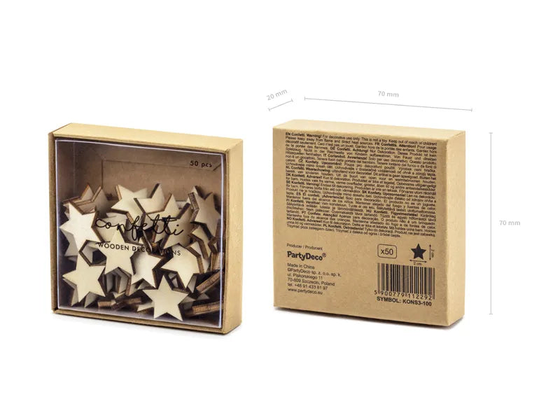 Wooden Star Confetti