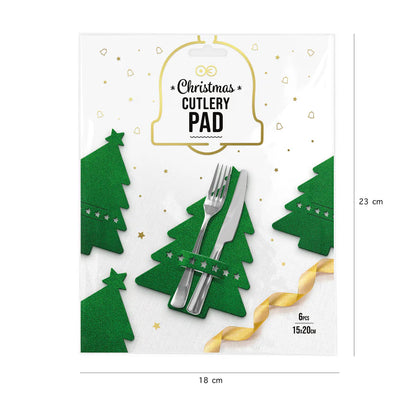 Christmas Tablecloths Green Christmas Tree. Set of 6 pcs.