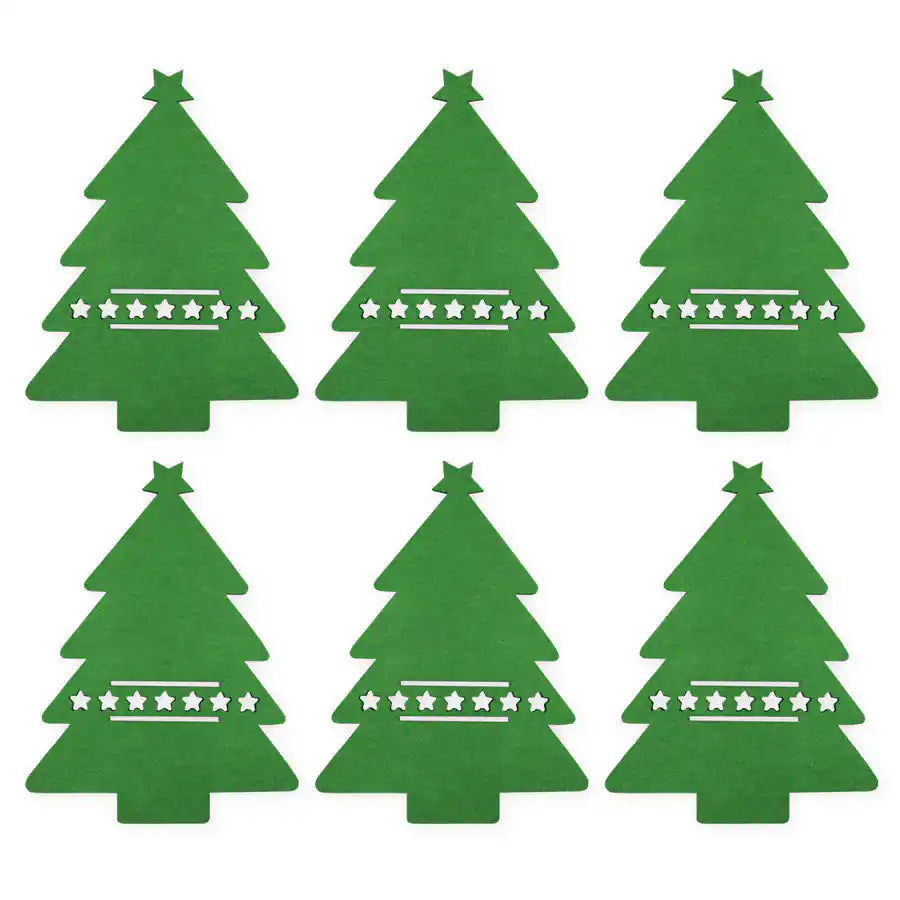 Manteles Navideños Árbol de Navidad Verde. Set de 6 Uds. - Narosa Sweet Party Barcelona