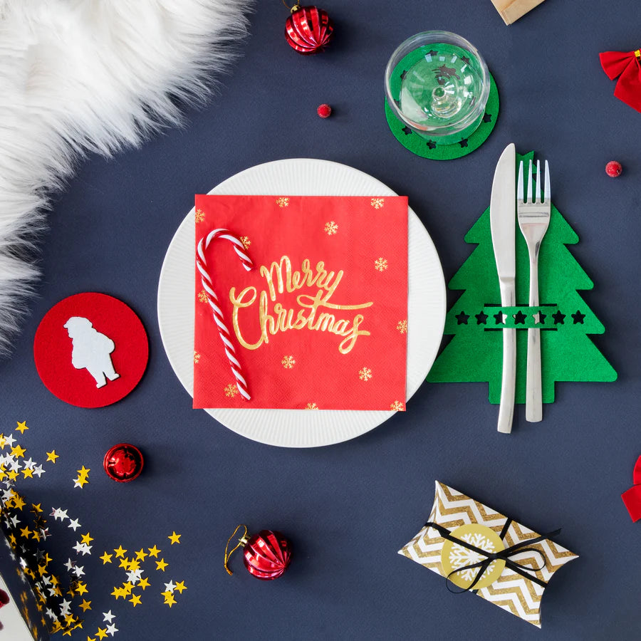 Christmas Tablecloths Green Christmas Tree. Set of 6 pcs.