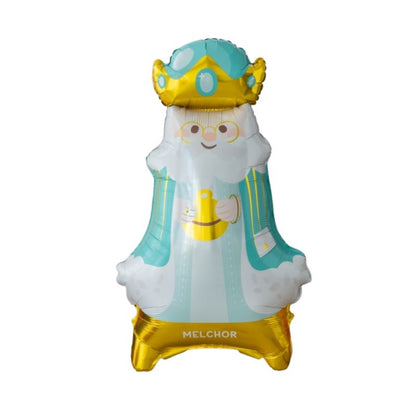 Globo de pie Rey Mago Melchor 98 cm para Navidad.