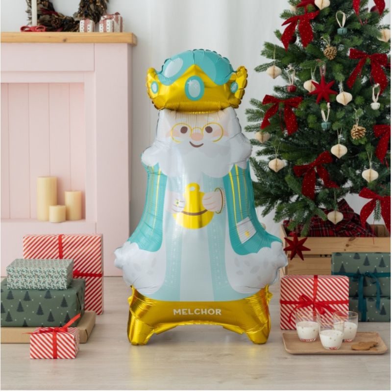 Decoración Reyes Magos con globo de pie Melchor.