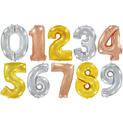 Globo Foil Mini Números - Solo Aire. 3 Colores Disponibles
