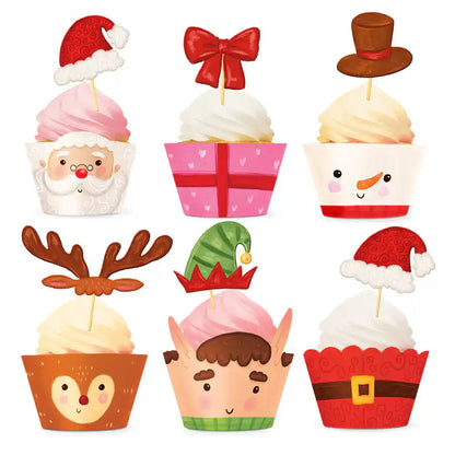 Moldes para Muffins con Adornos Navideños. Set de 12 Uds. - Narosa Sweet Party Barcelona