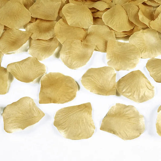 Pétalos de rosa dorados para decoración elegante