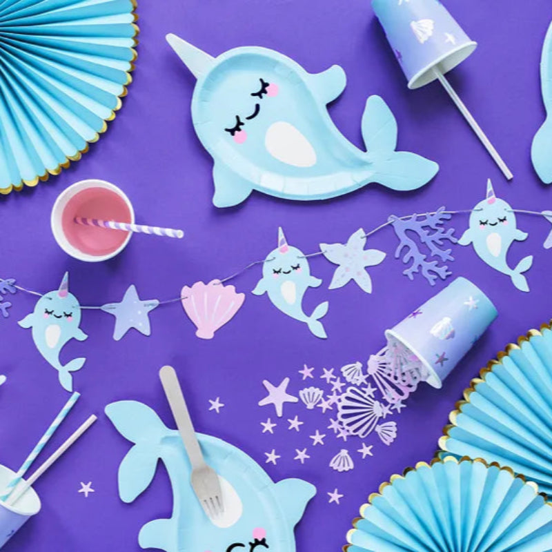 Pancarta infantil con estrellas y conchas