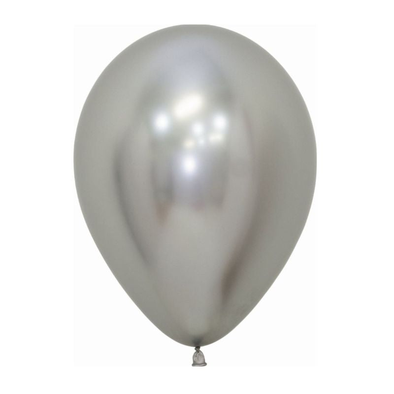 Solid Chrome Latex Balloon R5/13cm - Single Unit or Pack of 50