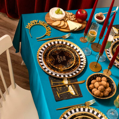 Platos redondos 23 cm Feliz Año Nuevo Nochevieja