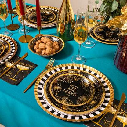 Platos pequeños Nochevieja diseño Feliz Año Nuevo 17 cm