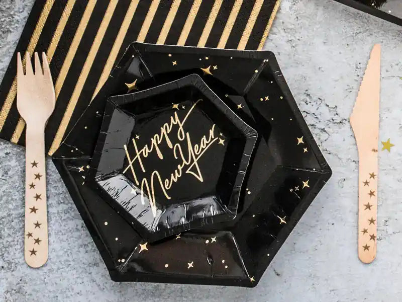 Platos Celebremos Negro - Narosa Sweet Party Barcelona