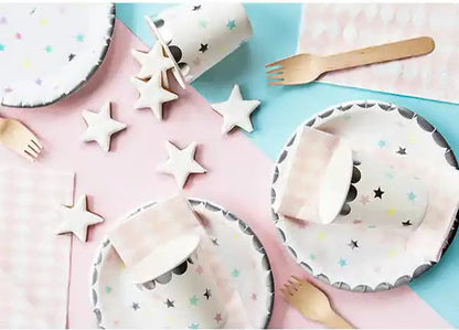 Platos Papel Unicornio y Estrellas 18 cm | Pack 6 ud. - Narosa Sweet Party Barcelona