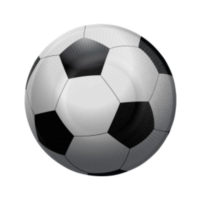 Platos de papel con diseño de balón de fútbol 18 cm