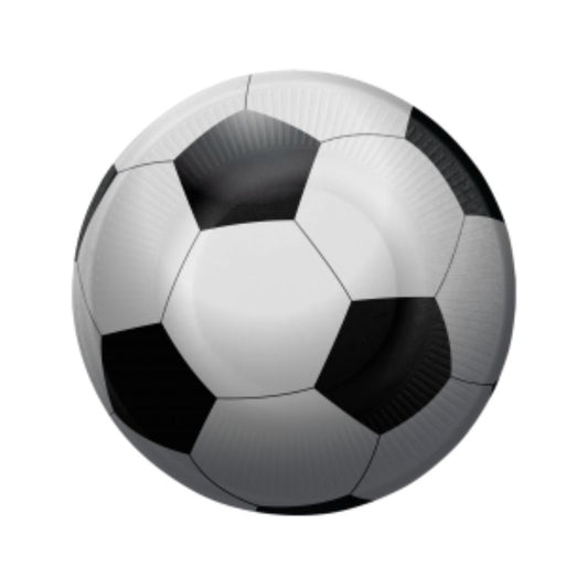Platos de papel con diseño de balón de fútbol 18 cm
