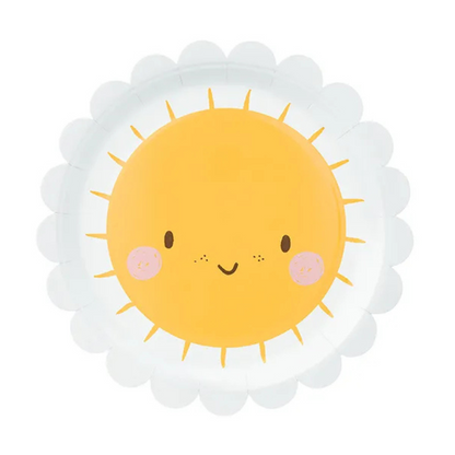 Platos de Papel Sol 18 cm - Pack de 6, Colores Mixtos