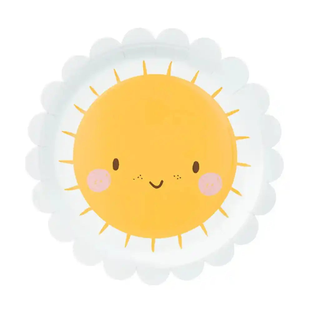 Platos de Papel Sol 18 cm - Pack de 6, Colores Mixtos - Narosa Sweet Party Barcelona