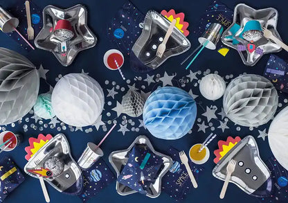 Platos de Papel Estrella Plateados 23cm (Paquete de 6) - Narosa Sweet Party Barcelona