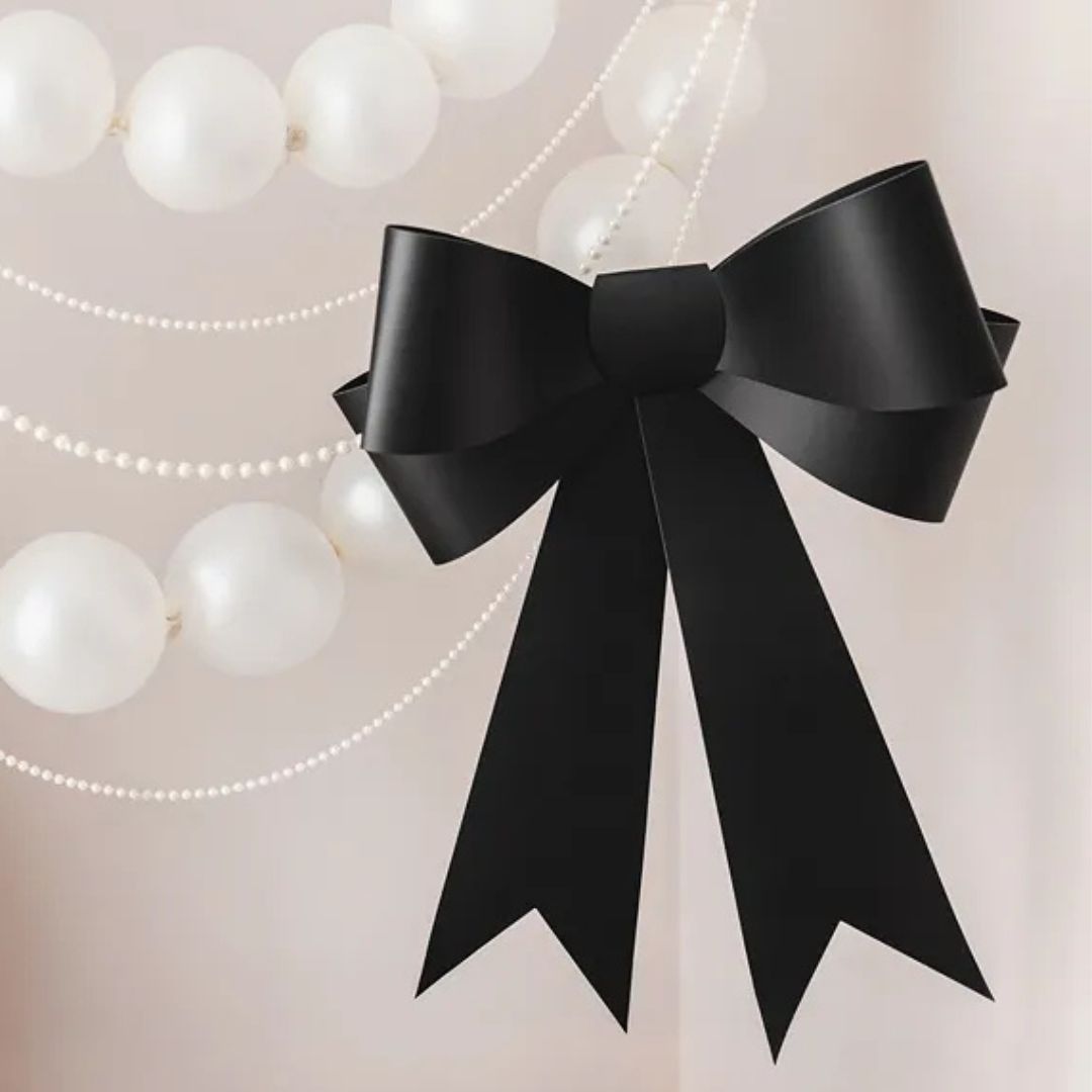 DIY Black Decorative Bow 55x71 cm - Self-assembly