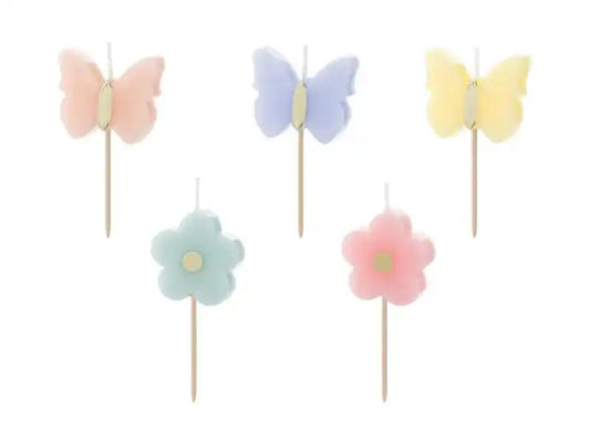Espelmes de Aniversaris Papallones Mix Colors
