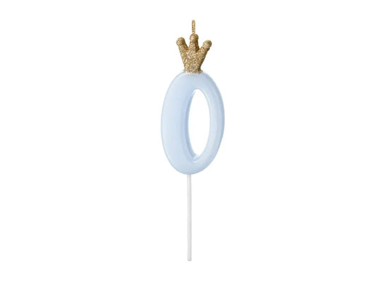 Number Birthday Candles with Crown 9.5 cm.