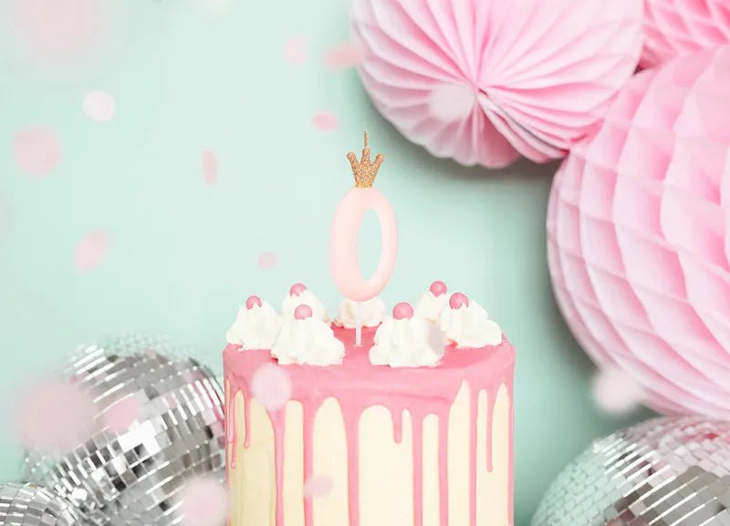 Number Birthday Candles with Crown 9.5 cm.