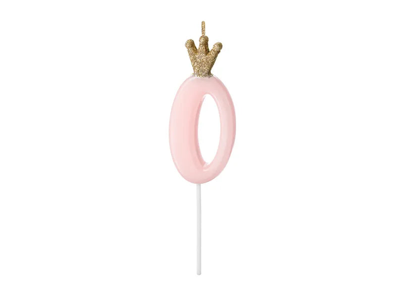 Number Birthday Candles with Crown 9.5 cm.