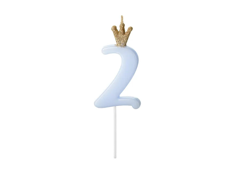 Number Birthday Candles with Crown 9.5 cm.