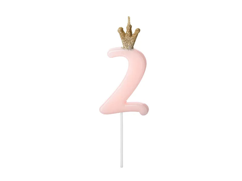 Number Birthday Candles with Crown 9.5 cm.