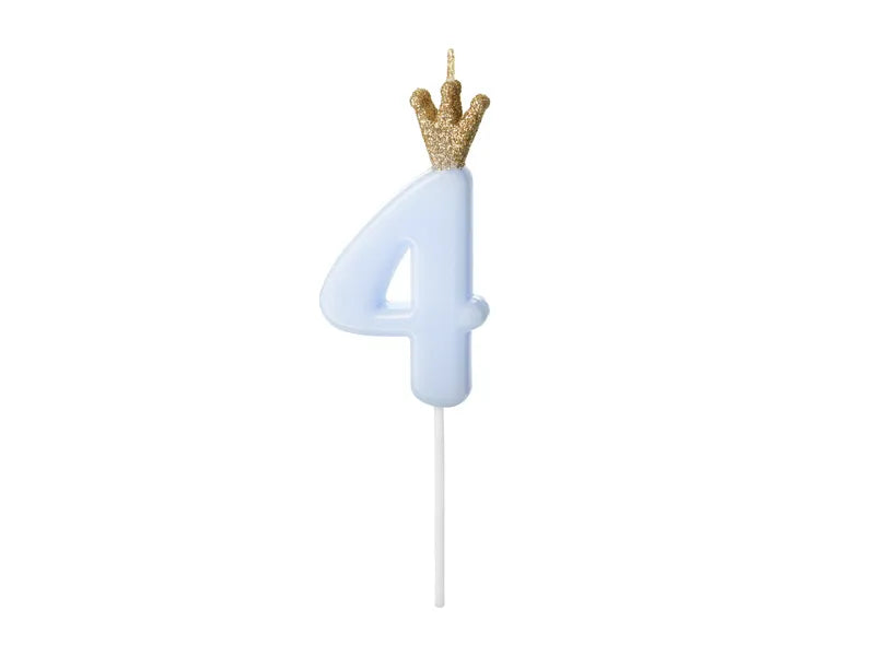 Number Birthday Candles with Crown 9.5 cm.