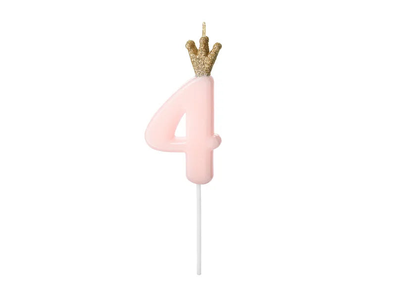 Number Birthday Candles with Crown 9.5 cm.