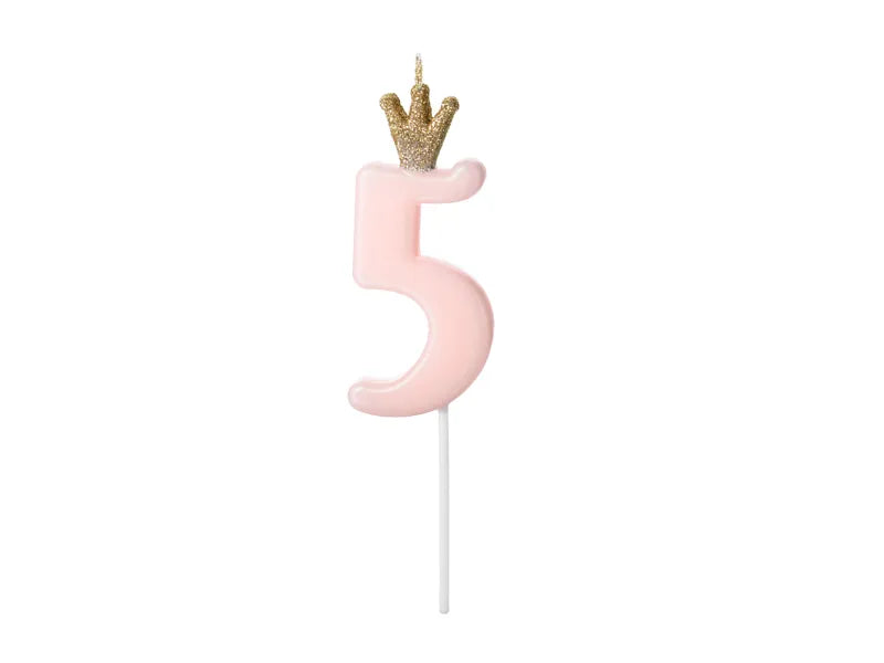 Number Birthday Candles with Crown 9.5 cm.