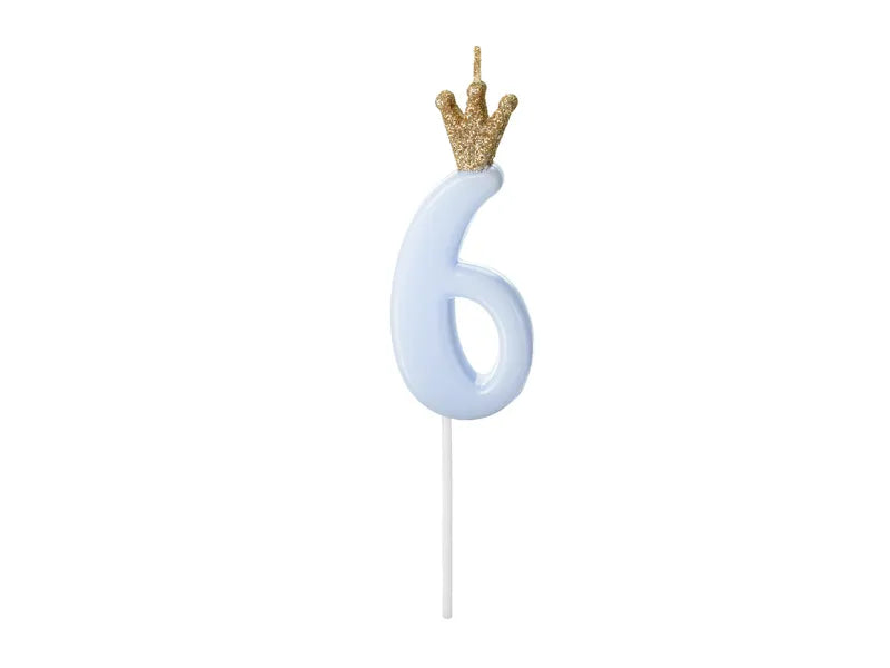 Number Birthday Candles with Crown 9.5 cm.