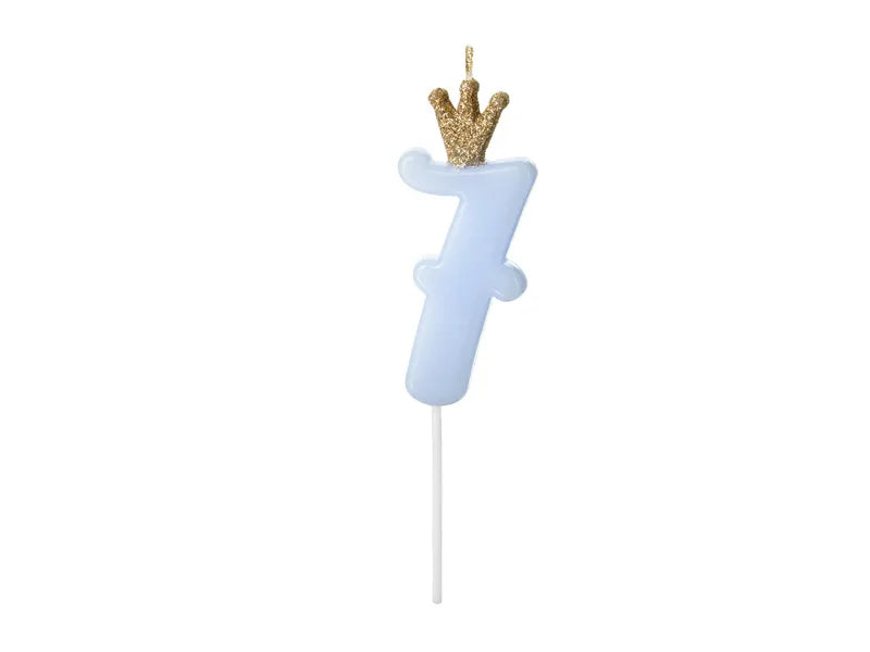 Number Birthday Candles with Crown 9.5 cm.