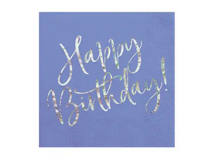 Servilletas Happy Birthday Azul Marino de 16x16cm. - Narosa Sweet Party Barcelona