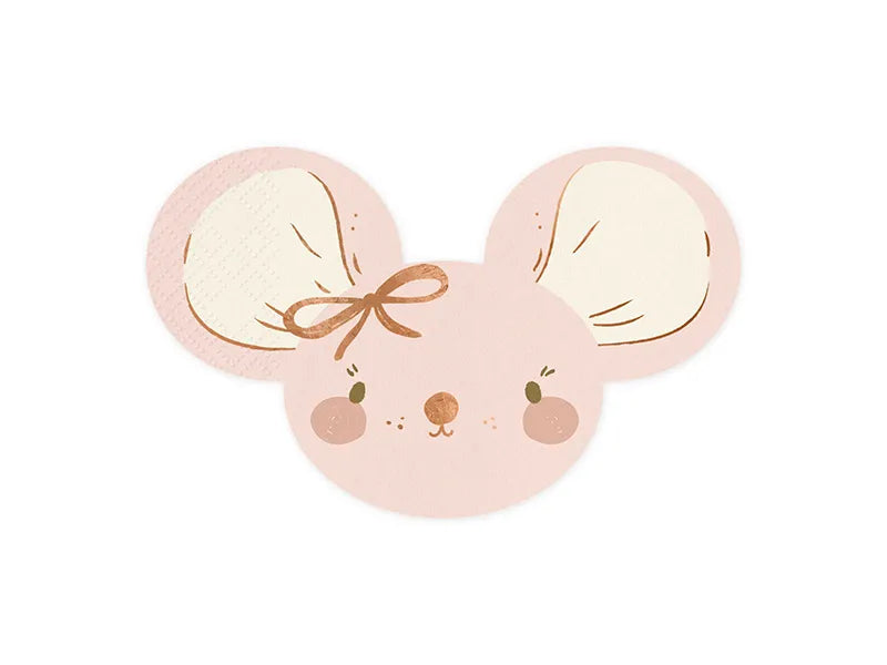 Servilletas Ratón Rosa Claro de 16x10cm. - Narosa Sweet Party Barcelona