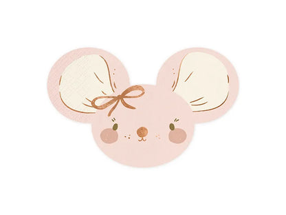 Servilletas Ratón Rosa Claro de 16x10cm. - Narosa Sweet Party Barcelona