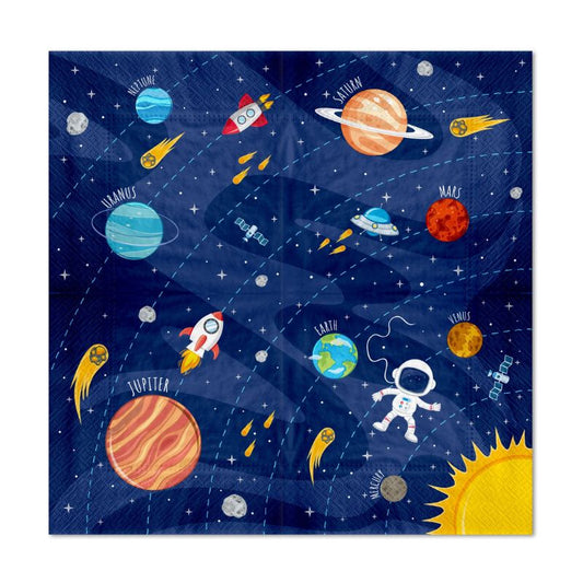 Servilletas Cosmos 33 x 33 cm sistema solar pack 10 uds.