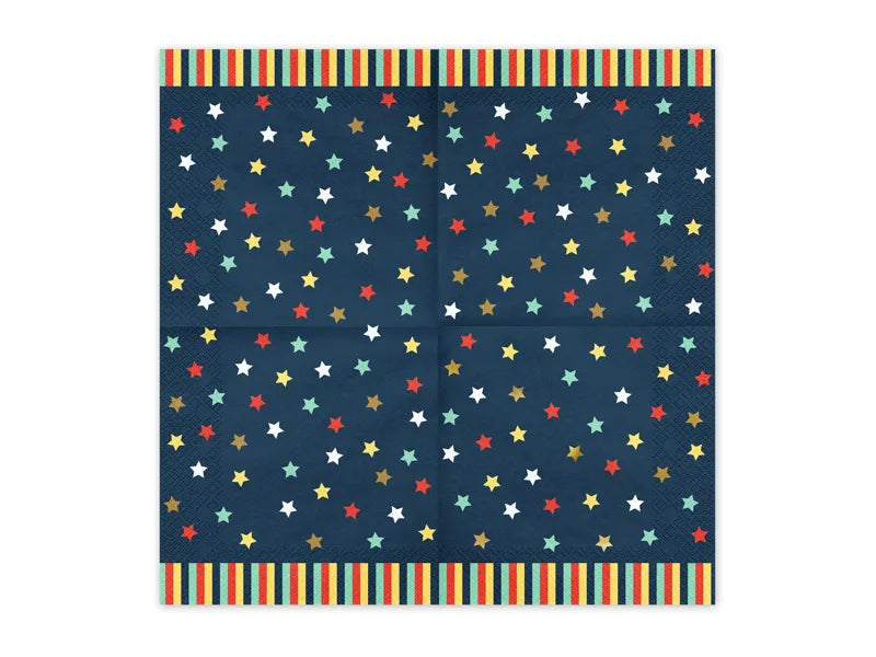 Servilletas Estrellas, 33x33 cm, Azul Marino