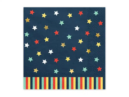 Servilletas Estrellas, 33x33 cm, Azul Marino - Narosa Sweet Party Barcelona