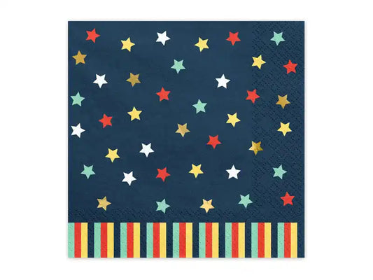 Servilletas Estrellas, 33x33 cm, Azul Marino - Narosa Sweet Party Barcelona