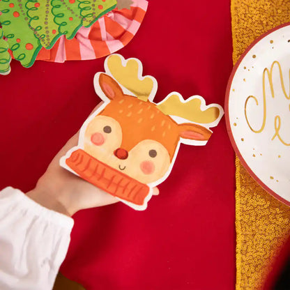 Reindeer Christmas Napkins 30x33 cm. Pack of 10 units.