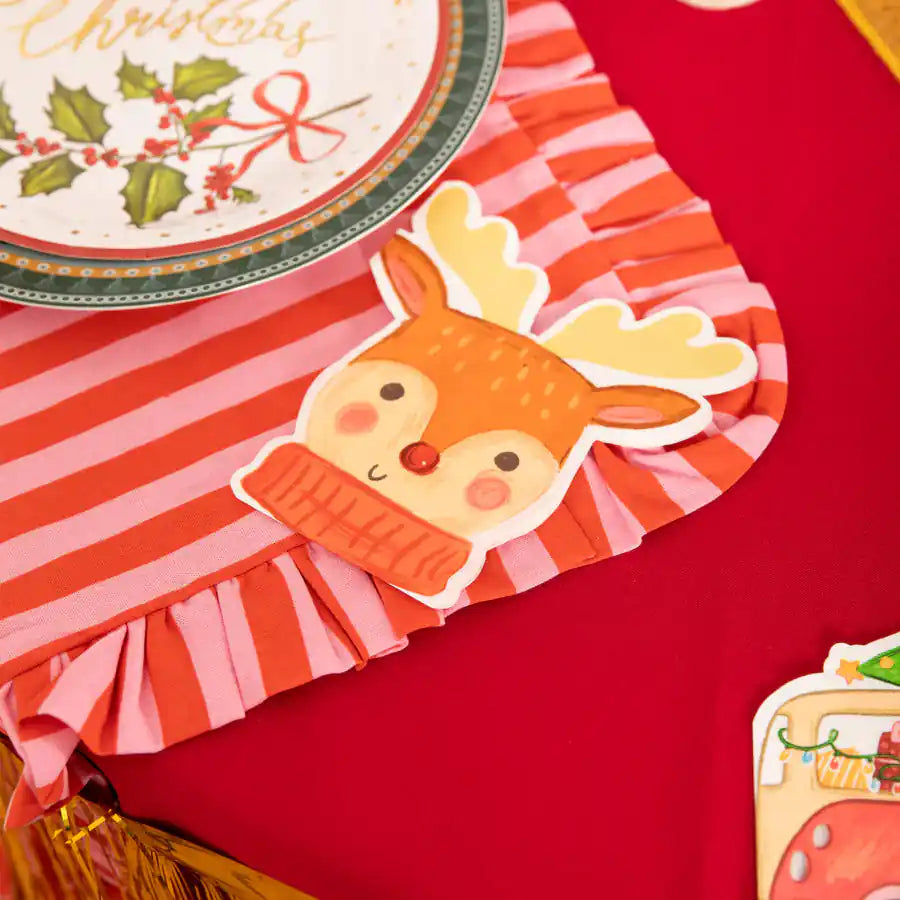 Reindeer Christmas Napkins 30x33 cm. Pack of 10 units.