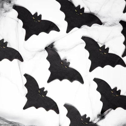 Servilletas de papel negras con detalles dorados Halloween