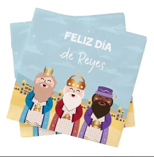 Servilletas de Reyes Magos 16,5 x 16,5 cm – Pack de 20 Unidades - Narosa Sweet Party Barcelona
