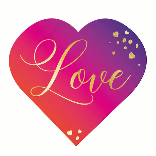 Servilletas en Forma de Corazón Moradas Love Dorado - Narosa Sweet Party Barcelona
